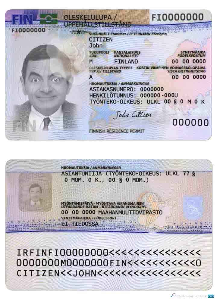 Download Finland residence permit version 2 Photoshop template